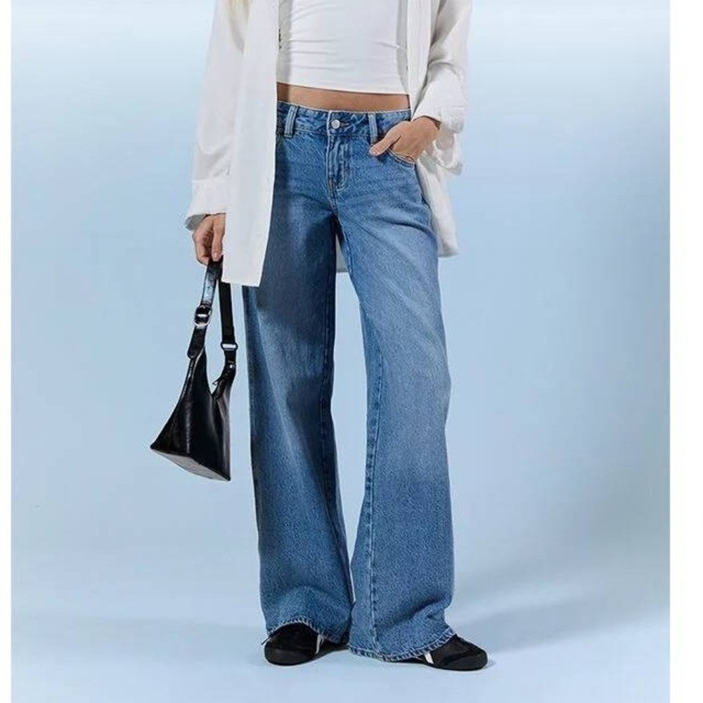 PacSun Casey Low Rise Baggy Blue Denim Jeans Womens 34R